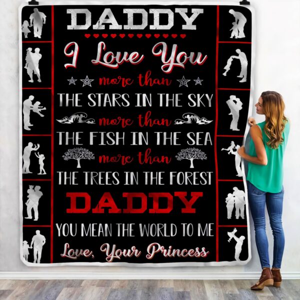Daddy I Love You Fleece Blanket Sherpa Blanket