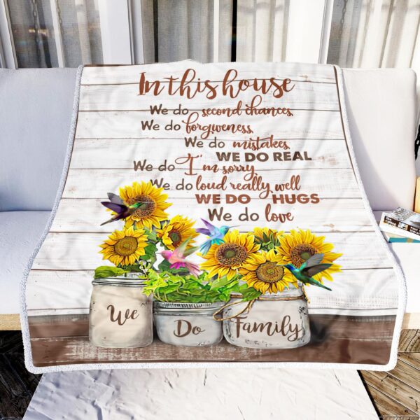 Sunflower We Do Family Fleece Blanket Sherpa Blanket