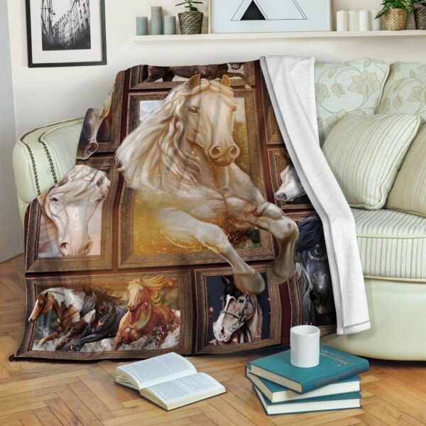 Horse Fleece Blanket Sherpa Blanket