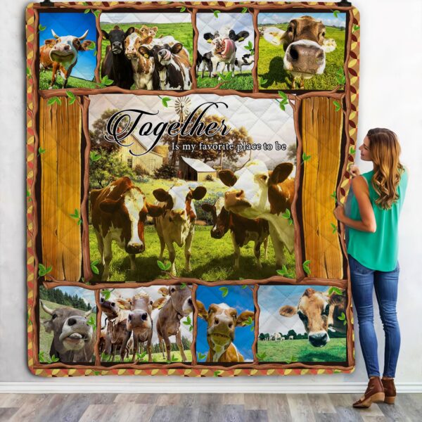 Cow Together Is My Favorite Place To Be Fleece Blanket Sherpa Blanket