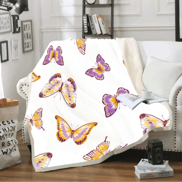 Butterfly Fleece Blanket Sherpa Blanket