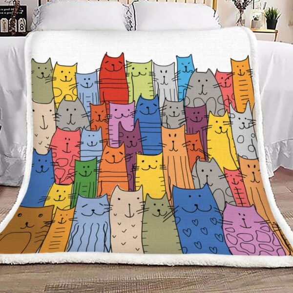 Cats Colorful Fleece Blanket Sherpa Blanket
