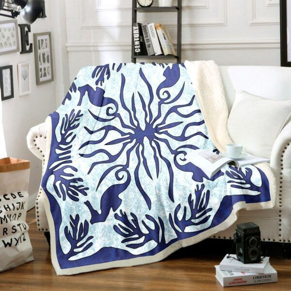 Hawaiian Seahorse Fleece Blanket Sherpa Blanket