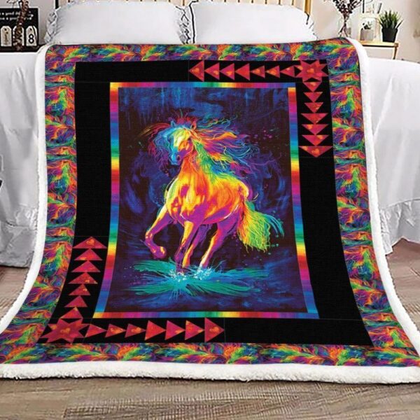 Horse Girl Fleece Blanket Sherpa Blanket