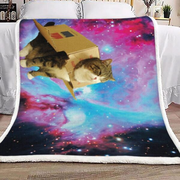 Cat Galaxy Fleece Blanket Sherpa Blanket