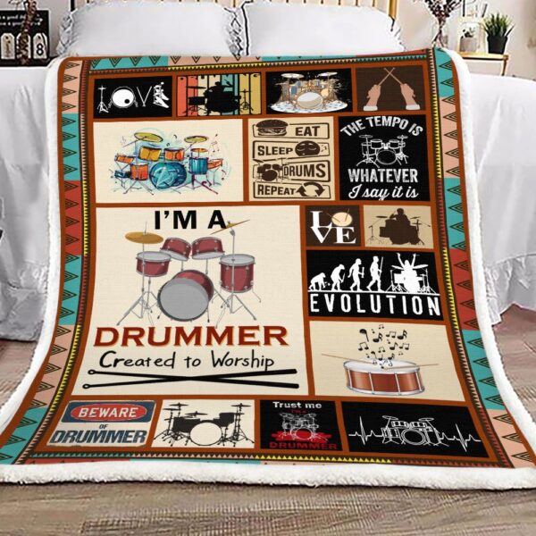 I Am A Drumer Fleece Blanket Sherpa Blanket
