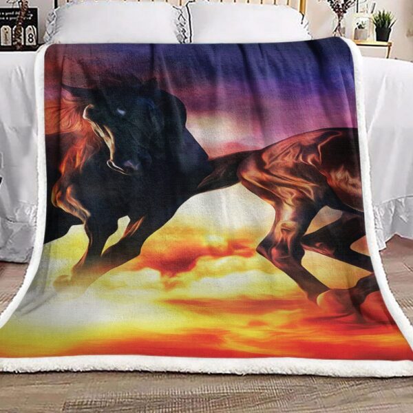 Horse Fleece Blanket Sherpa Blanket