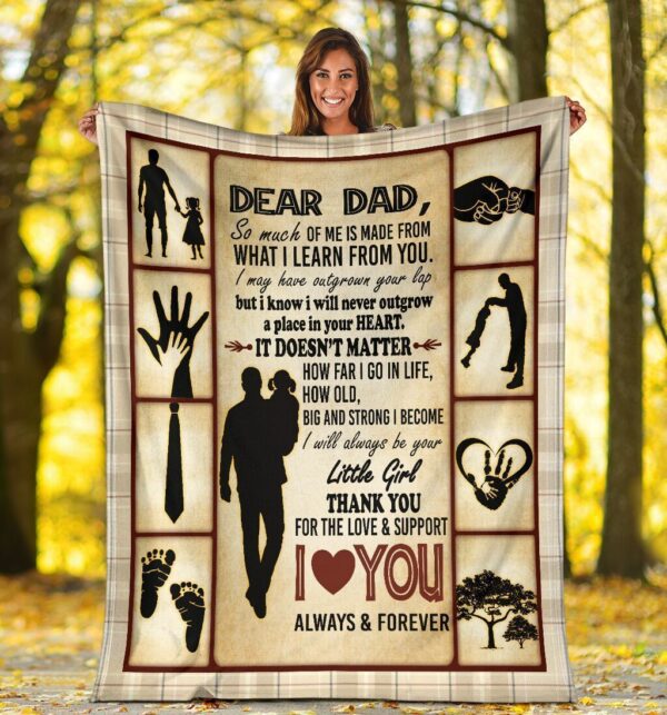 Dear Dad I Love You Always And Forever Dad And Daughter Fleece Blanket Sherpa Blanket