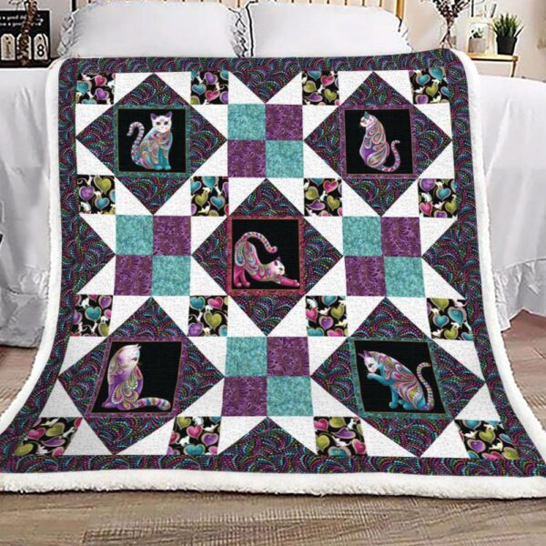 Cat Fleece Blanket Sherpa Blanket