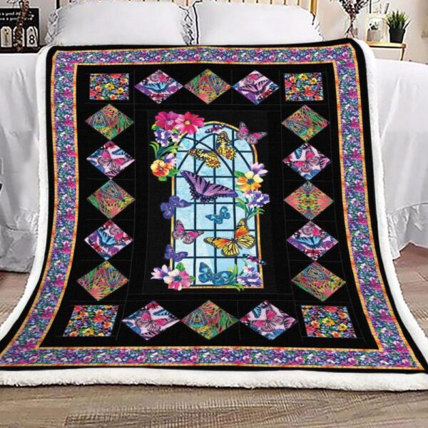 Butterfly Fleece Blanket Sherpa Blanket