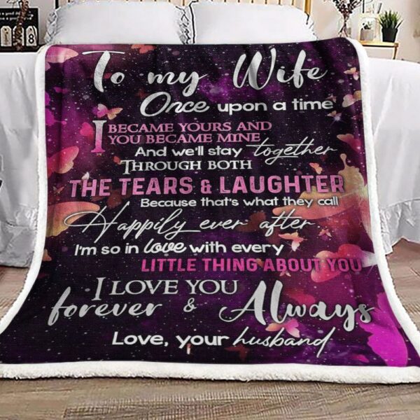 Butterfly To My Wife Fleece Blanket Sherpa Blanket