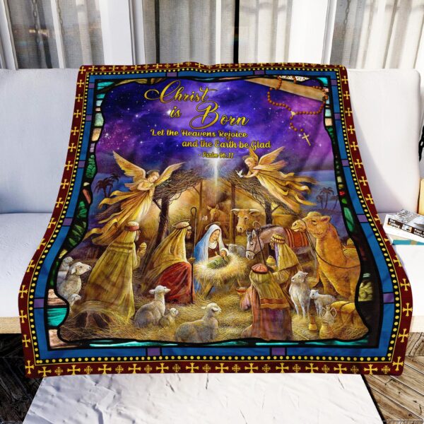 Jesus Christ Is Born Fleece Blanket Sherpa Blanket
