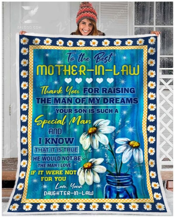 Daisy To My Mom In Law My Eyes Fleece Blanket Sherpa Blanket