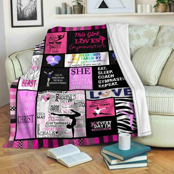 Gymnastic This Girl Loves Fleece Blanket Sherpa Blanket