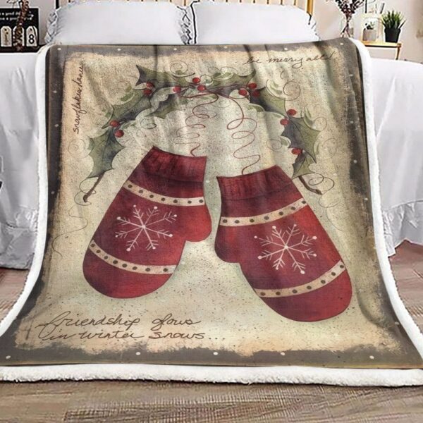 Christmas Gloves Vintage Fleece Blanket Sherpa Blanket