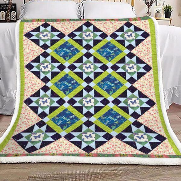 Dragonfly Dance Butterfly Fleece Blanket Sherpa Blanket