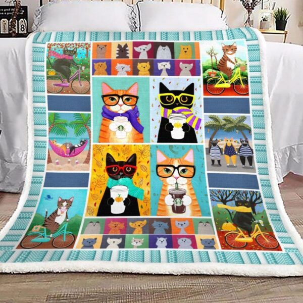 Cat Fleece Blanket Sherpa Blanket