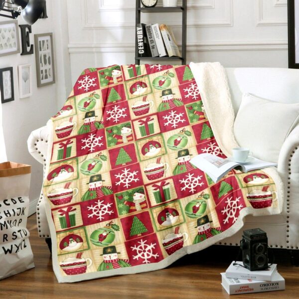 Snowman Fleece Blanket Sherpa Blanket