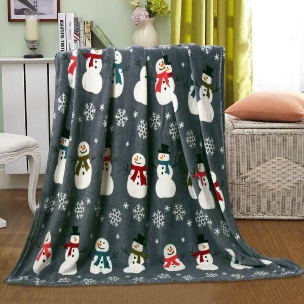 Snowman Fleece Blanket Sherpa Blanket