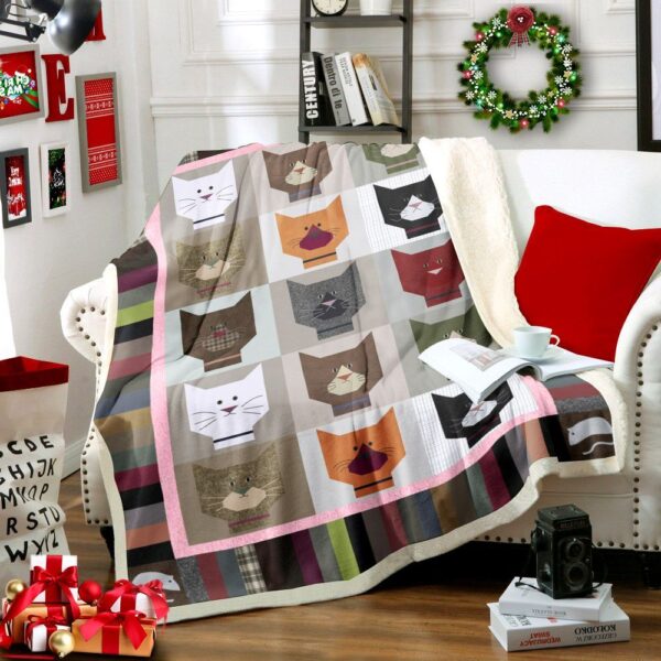 Cat Fleece Blanket Sherpa Blanket