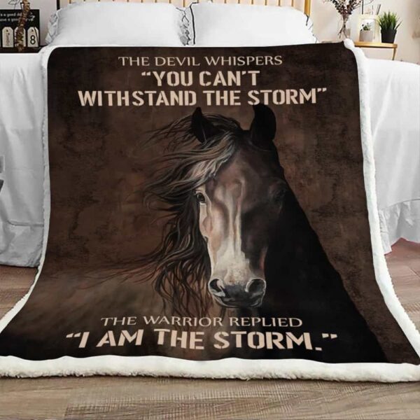 Horse I Am The Storm Fleece Blanket Sherpa Blanket