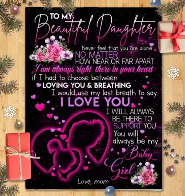 Mom To Daughter Fleece Blanket Sherpa Blanket