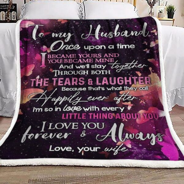 Butterfly To My Husband Fleece Blanket Sherpa Blanket