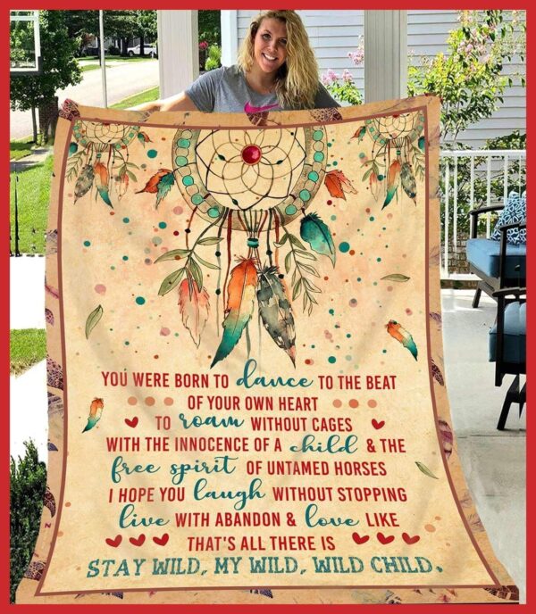 Hippie Dreamcatcher Stay Wild My Wild Wild Child Fleece Blanket Sherpa Blanket