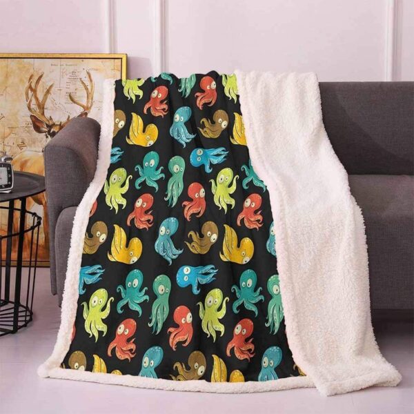 Octopus Cartoon Fleece Blanket Sherpa Blanket
