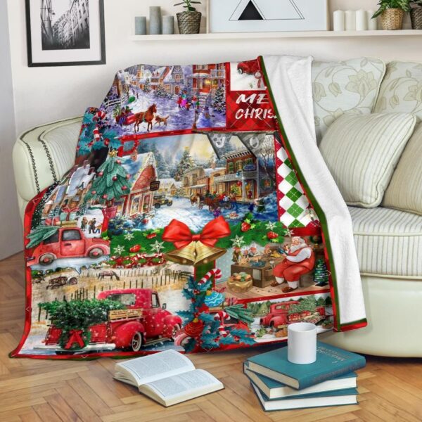 Merry Christmas Fleece Blanket Sherpa Blanket
