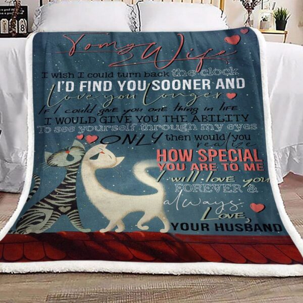 Cat To My Wife Fleece Blanket Sherpa Blanket