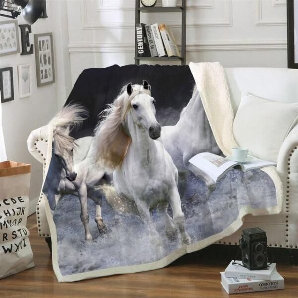 Horse Fleece Blanket Sherpa Blanket