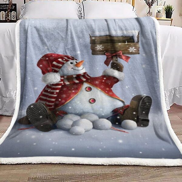 Snowman Fleece Blanket Sherpa Blanket