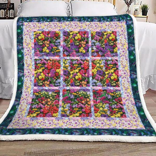 Flower Butterfly Colorful Fleece Blanket Sherpa Blanket