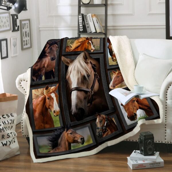 Horse Fleece Blanket Sherpa Blanket
