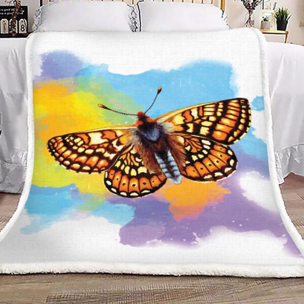 Tiger Stripes Butterfly Fleece Blanket Sherpa Blanket