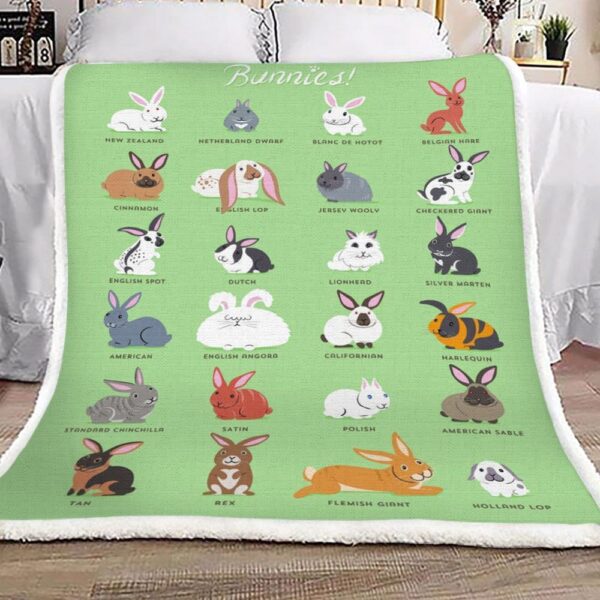 Cute Bunnies Fleece Blanket Sherpa Blanket