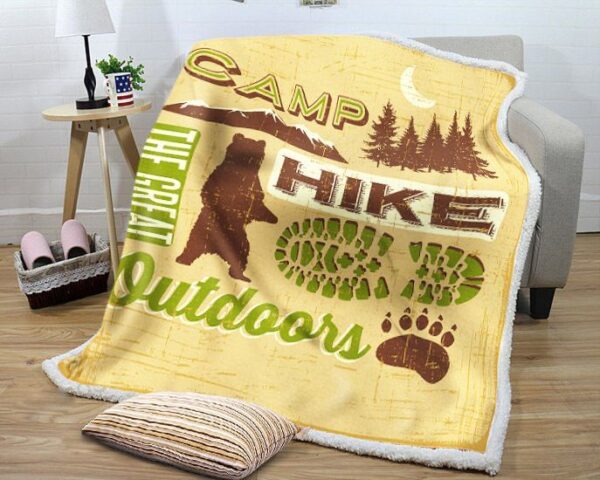 Hiking Camping Fleece Blanket Sherpa Blanket