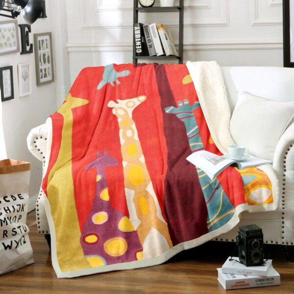 Giraffe Fleece Blanket Sherpa Blanket