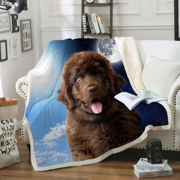 Cute Newfoundland Fleece Blanket Sherpa Blanket