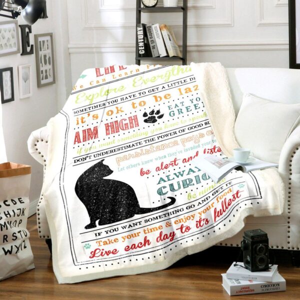 Life Tips Cats Fleece Blanket Sherpa Blanket