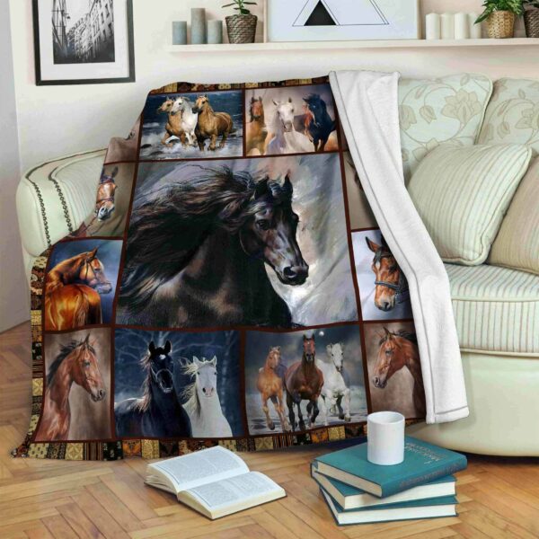 Horse Fleece Blanket Sherpa Blanket