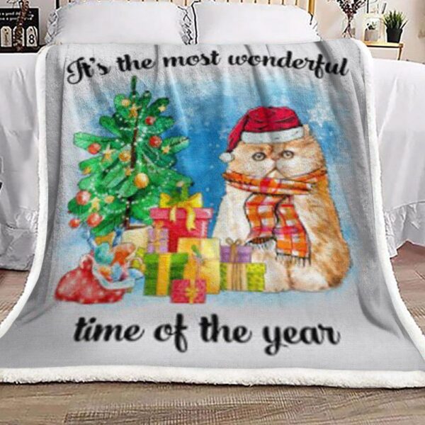 Cat Christmas Fleece Blanket Sherpa Blanket