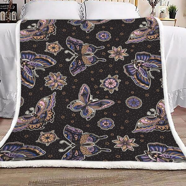 Butterfly Fleece Blanket Sherpa Blanket