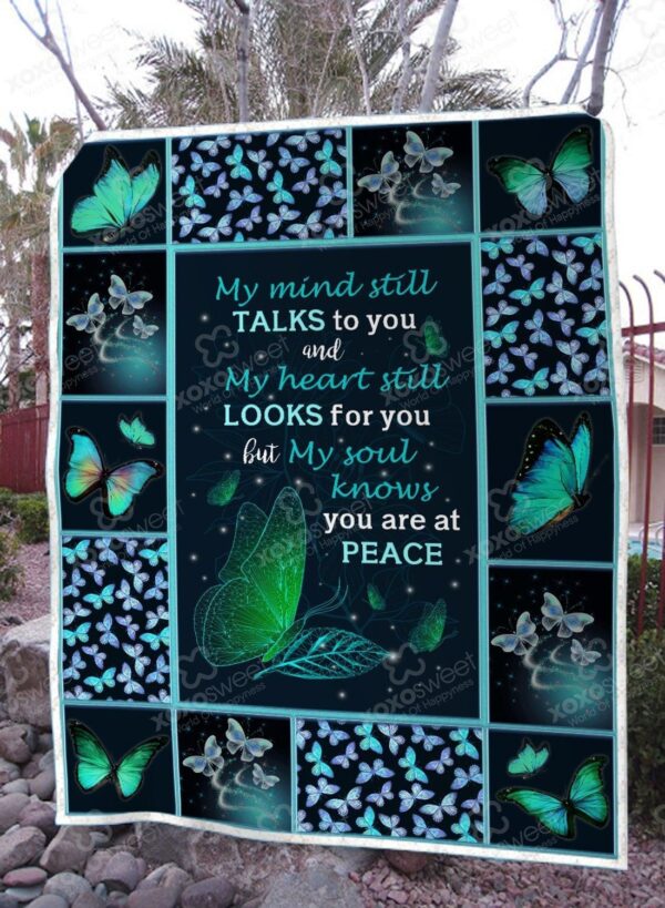 Green Butterfly Fleece Blanket Sherpa Blanket