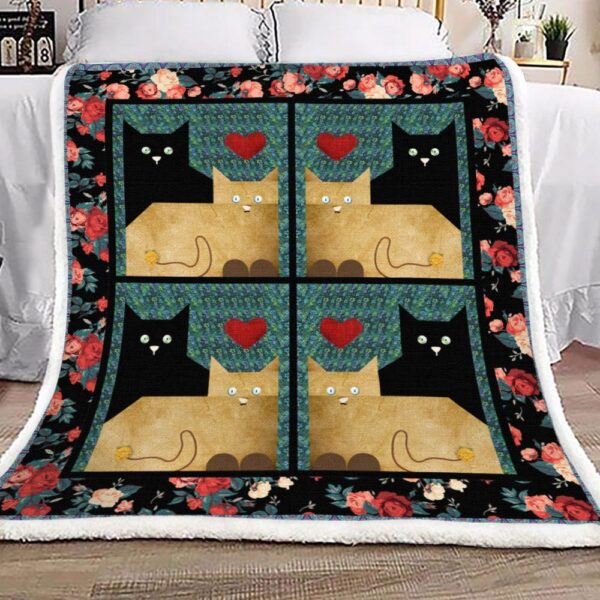 Cat Fleece Blanket Sherpa Blanket