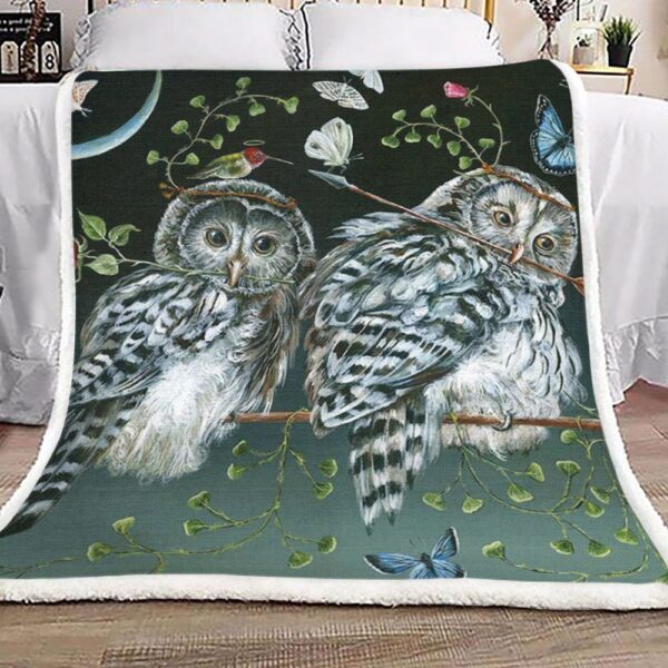 Owl Butterfly Fleece Blanket Sherpa Blanket