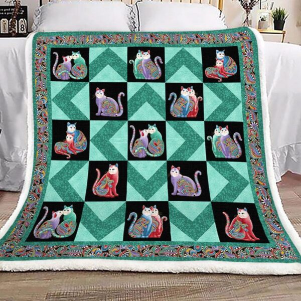 Cat Fleece Blanket Sherpa Blanket