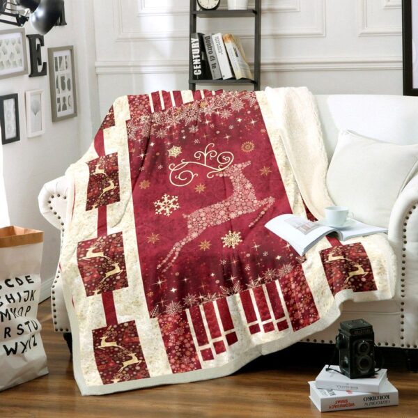 Deer Christmas Fleece Blanket Sherpa Blanket