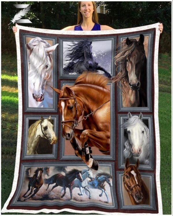 Horse Fleece Blanket Sherpa Blanket